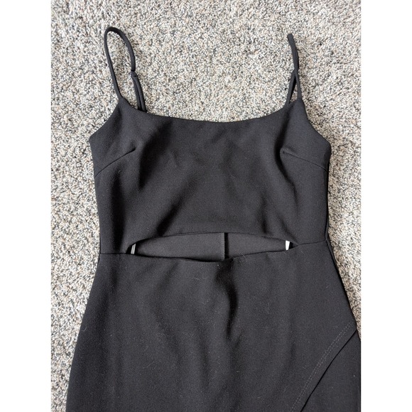 Lulus Black Cutout Tulip Hem Bodycon Dress Small Adjustable Straps Cocktail - Picture 4 of 4